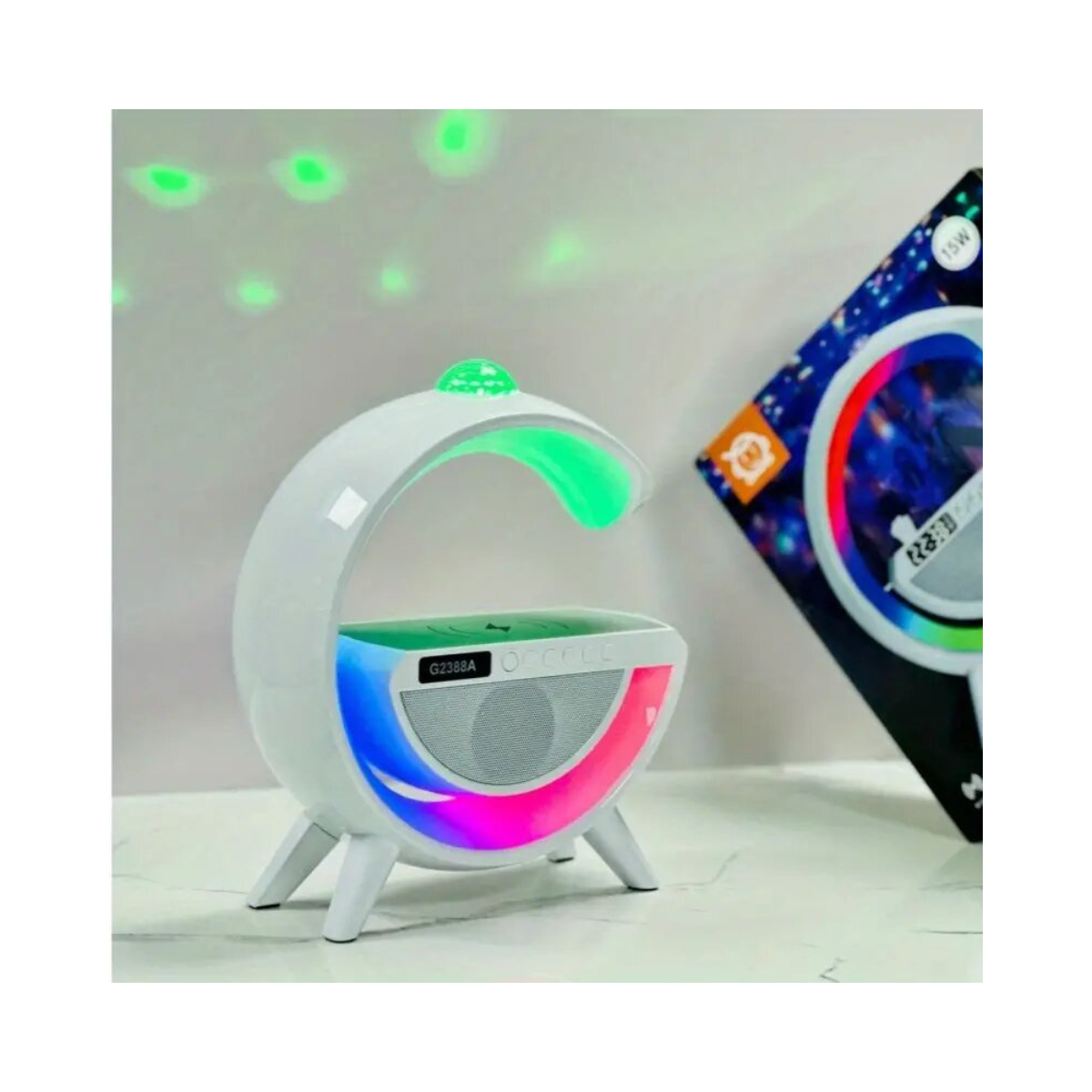 Altavoz Bluetooth + Lámpara + Cargador inalámbrico